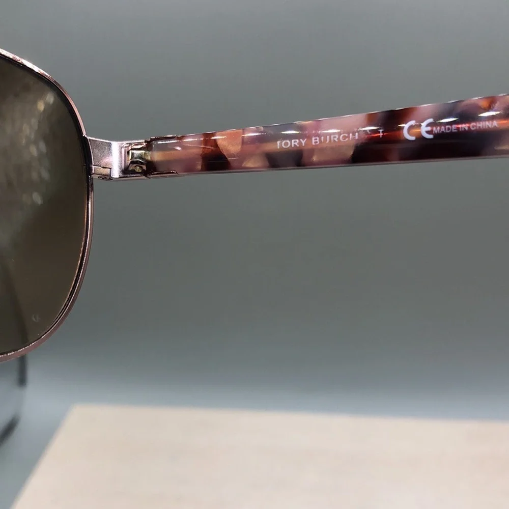 Tory Burch TY6070 Aviator Double Bridge Gold Metal Sunglasses 57-14-140 mm